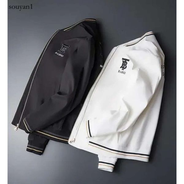 Casaco de designer masculino estilo simples blusão gola redonda bordado bombardeiro jaqueta branca menino outerwear casual balck beisebol streetwear
