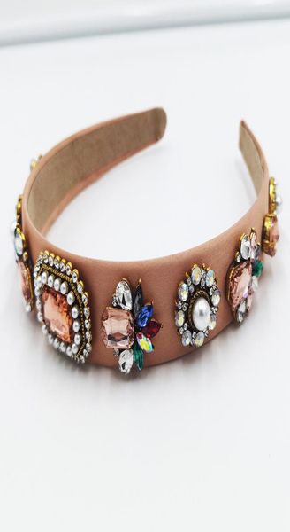 Kristall-Edelstein-Perlen-Stirnbänder, Barock-Haarschmuck, Kopfband, modische Kopfbedeckung, Haarbänder für Damen, mehrfarbig9351990