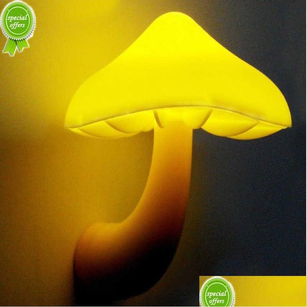 Oggetti decorativi Figurine Protezione ambientale Luce notturna a LED Lampada da parete a fungo Spina europea Controllo Induzione Letto a risparmio energetico Dhi8S