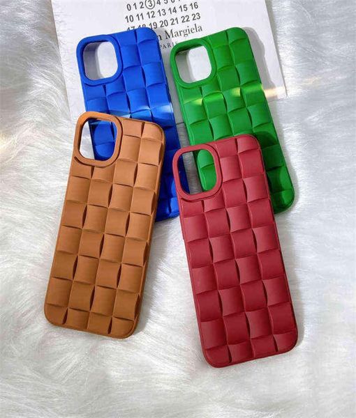 Custodie per cellulari Custodia in silicone antiurto con motivo intrecciato 3D per iPhone 13 12 11 Pro Max 13mini Cover protettiva per iPhone 14 14pro6695807