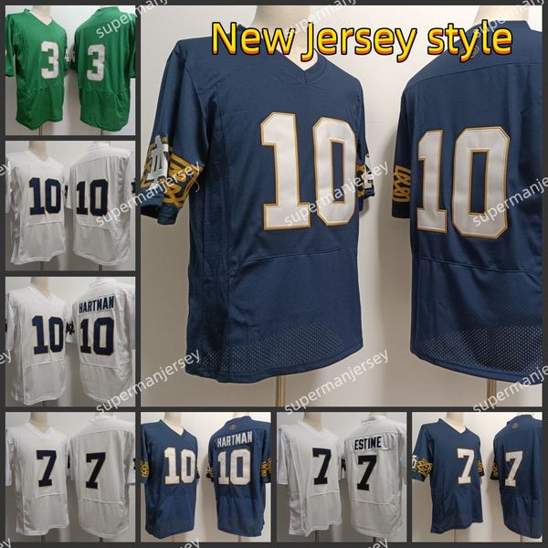 NCAA Notre Dame Jerseys de futebol da faculdade 10 Sam Hartman 7 Audric Estime 3 Joe Montana costurou camisas masculinas S-xxxl