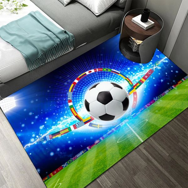 Bebek Halılar Playmats Futbol Halı ve Halılar Yatak Odası Oturma Odası Çocuklar 3D Futbol Tarlası Baskılı Desen Halı Çocuklar Oyun Mat Dekorasyonu 231212