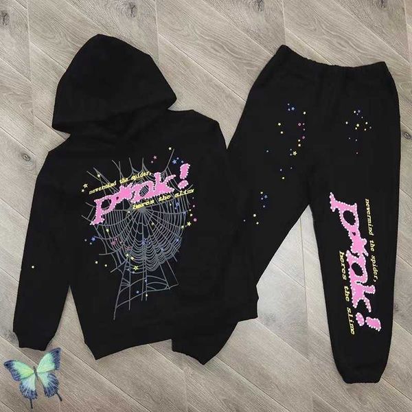 Mens Hoodies Moletons Preto Marrom Moletom Com Capuz Foto Real Treino Web Pulôveres Sp5der 555555 Sweatpants Set Tfpd Tfp 5XG6