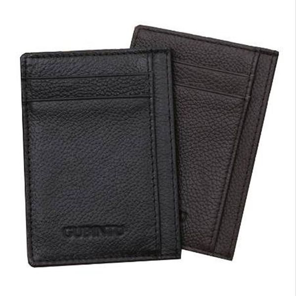 Gubintu echte Leder Männer schlanke Vordertasche Kartuelle Guthaben Super Thin Mod Card Halter Trave Wallet Tarjetero Hombre277x