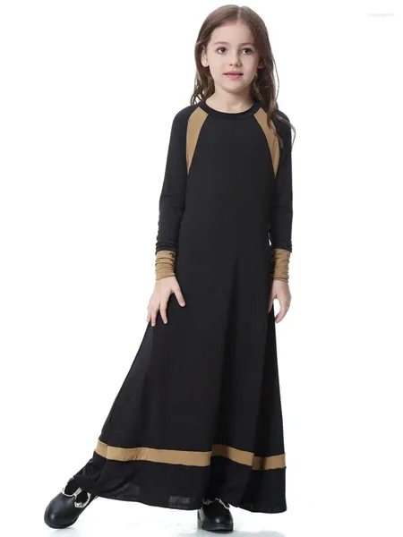 Etnik Giyim Müslüman Çocuk Kızlar Maxi Elbise Abaya Arap Uzun Kollu Dua Kaftan Robe İslam Arap Kaftan Günlük Parti Elbise