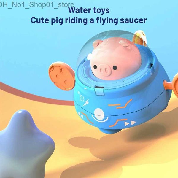 Brinquedos de banho bonito dos desenhos animados animal puxar o brinquedo de banho porco clássico bebê brinquedo de água infantil nadar tartaruga enrolada corrente clockwork crianças praia brinquedo q231212