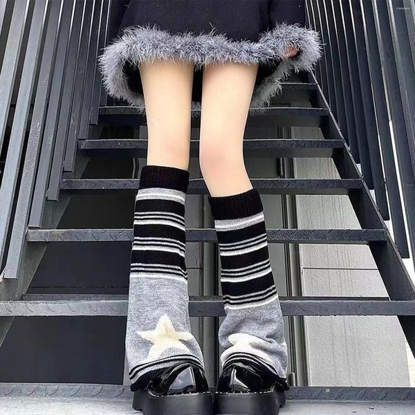 Kadın Çorap Kadın Lolita Uzun Örme Tozluk Japon Yıldız Uyluk Yüksek Kawaii Sevimli Kol Ayak Bileği