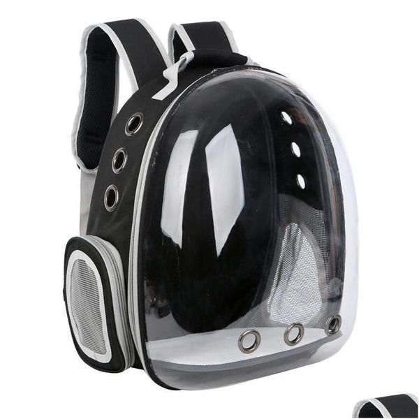 Vestuário para cães Vestuário para cães - Cachorro Gato Transparente Espaço Respirável Shoder Saco Pet Fora Viagem Portátil Carry Mochila Cães Carregando Gaiola Dhqqy