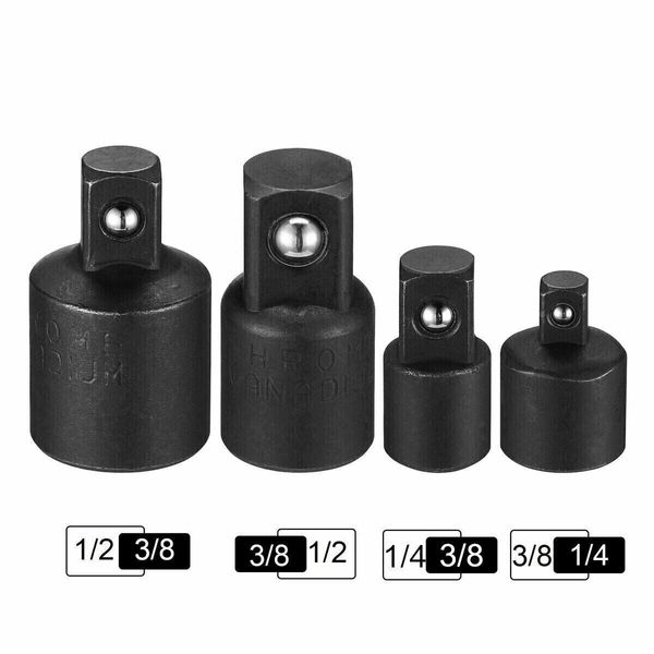 4er-Pack 3/8 Zoll auf 1/4 Zoll 1/2 Zoll Ratschen-Steckschlüssel-Adapter, Reduzierstück, Luftschlagsatz