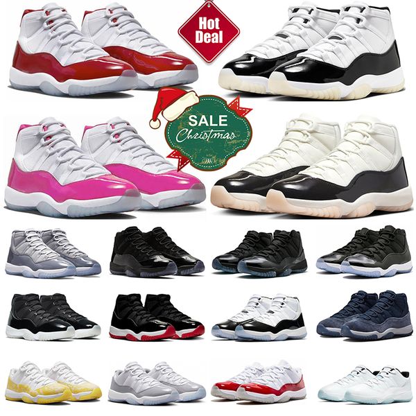 Con Box Jumpman 11 Scarpe da basket Cherry 11s Scarpe da ginnastica da donna per uomo 11 Gratitude Napoletan Cool Grey Cap e abito Scarpe da ginnastica sportive all'aperto allevate