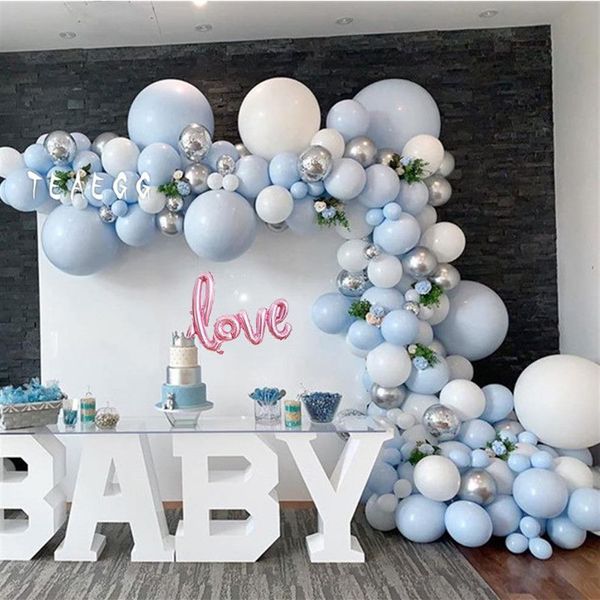 170 pièces ballons pastel guirlande arc Kit Macaron bleu anniversaire mariage bébé douche anniversaire fête décor Balloonwall T200624264b