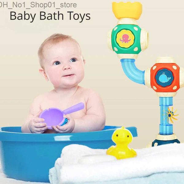 Toys da bagno per bambini giocattoli da bagno gioco d'acqua organismo marino modello di rubinetto giocattoli per il bagno giocattoli per il bagno per bambini regali di Natale Q231212