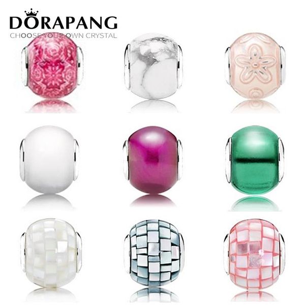 Dorapang 925 contas de prata esterlina encantos multicolorido essência contas de vidro murano colocação diy pulseira jóias finas 280p