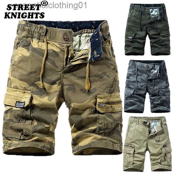 Shorts maschile 2023 Nuovi uomini estivi Cotton Cargo Cimeflage Shorts Abbigliamento Casual Berda Berda Beach Jogger Shorts Dropshipping a caldo L231212