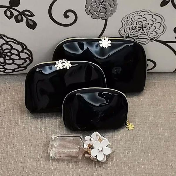 Donne Snowflake pura per trucco PU 3 pezzi set vanità cosmetica Case cosmetica Makeup Gake Bagetry Clutch Boutique Boutique1916