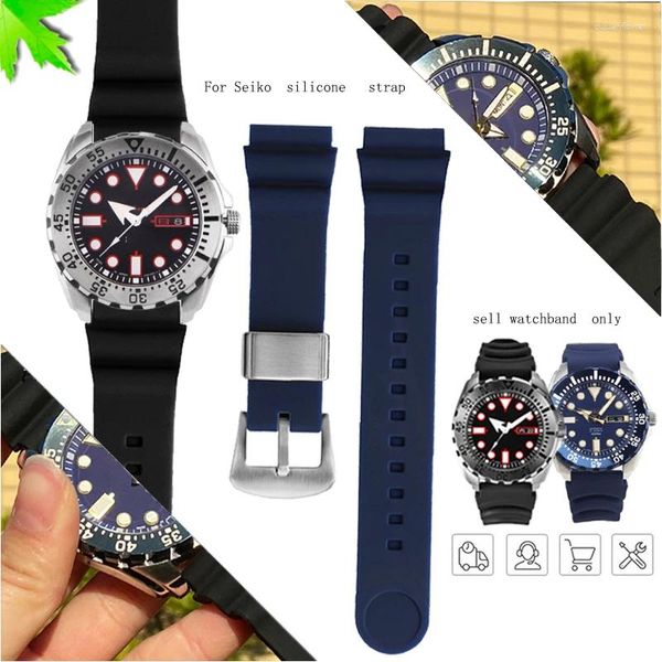 Uhrenarmbänder Silikonkautschukarmband für SNE537 SRPA83J1 Bandmarke Sportarmband Schwarz Blau Orange 22 mm