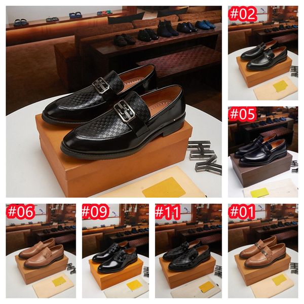 40Model Luxus-Loafer, solide Business-Mann-Schuhe, Büro-Party, beste originale, handgefertigte Modedesigner-Schuhe aus echtem Leder für Herren, Größe 38–47