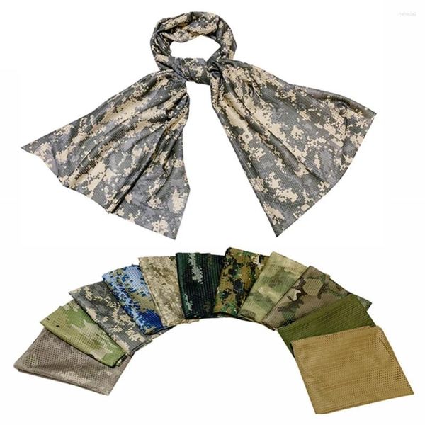 Bandane Sciarpa mimetica da campo militare Protezione solare esterna Asciugamano quadrato piccolo Stampa giungla Anti-zanzara Anti-sabbia CS Foulard traspirante