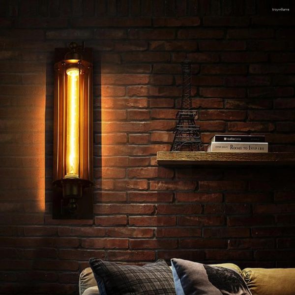 Lâmpadas de parede E27 Edison Retro Lâmpada Vintage Estilo Industrial Ferro Forjado Luz Sconces Quarto Moderno Minimalista