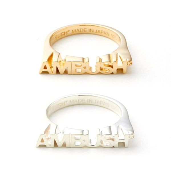 Hinterhalt Ringe Abs Hinterleiter Super Feuerbrief Ring 925 Silberpaar Modemarke Personalisierte vielseitige Hip Hop