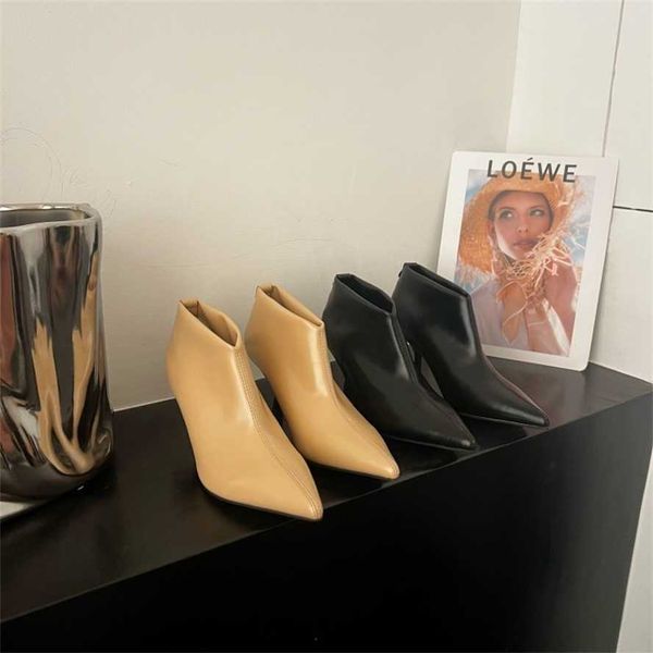 Туфли, женские модные ботинки, женские ботинки Roland Night, французский острый каблук с кошачьим каблуком, короткие женские ботильоны для девочек, 230830
