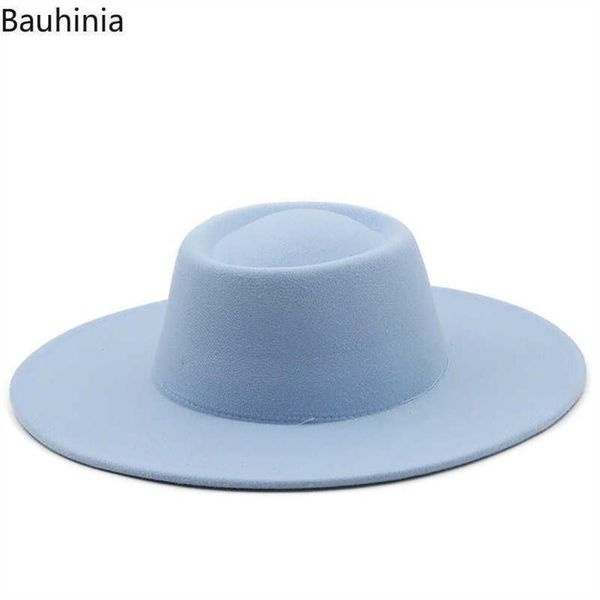 Cappelli a tesa larga Bauhinia Donna Elegante Fedora in feltro con fascia in nastro etnico 9 5CM Trilby Derby Cappello a bombetta Abito da sposa Cap Y2210219D