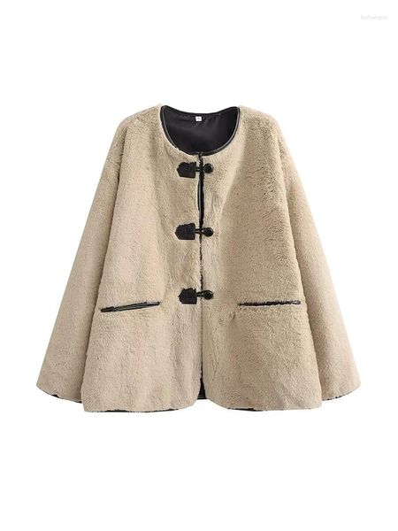 Jaquetas femininas inverno outono pele de carneiro do falso manga longa jaqueta quente casacos streetwear feminino casual outerwear topos