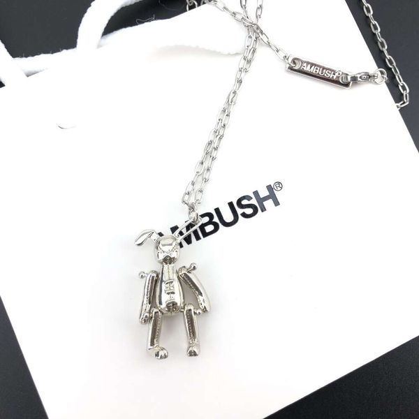 Hinterhalt Halskette Schmuck Hinterhalt gefaltet Ohr Rabbit S925 Sterling Silber Halskette Instagram Superpopulär