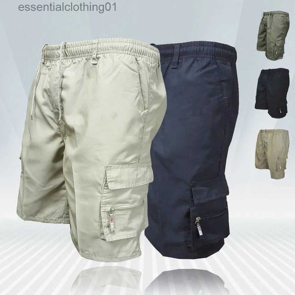 Shorts masculinos moda masculina shorts de carga masculino calças táticas casuais Big Pocket Sports Flacks Cargo Painéis de calça mais tamanho para L231212