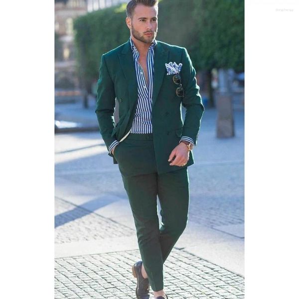 Abiti da uomo Abito elegante Giacca a due pezzi Pantaloni Slim Moda Casual Monopetto Abito da sposa Pantaloni da uomo Completo uomo uomo