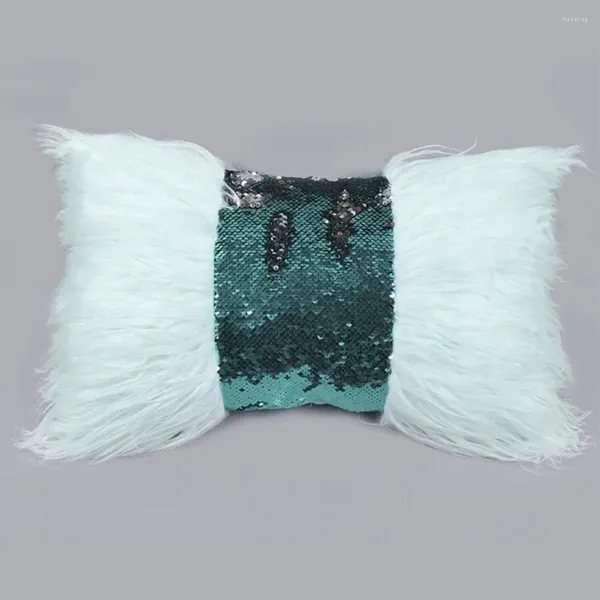 Copridivano con cuscino, lussuoso copriletto in peluche con paillettes, elegante custodia decorativa per divano letto natalizio