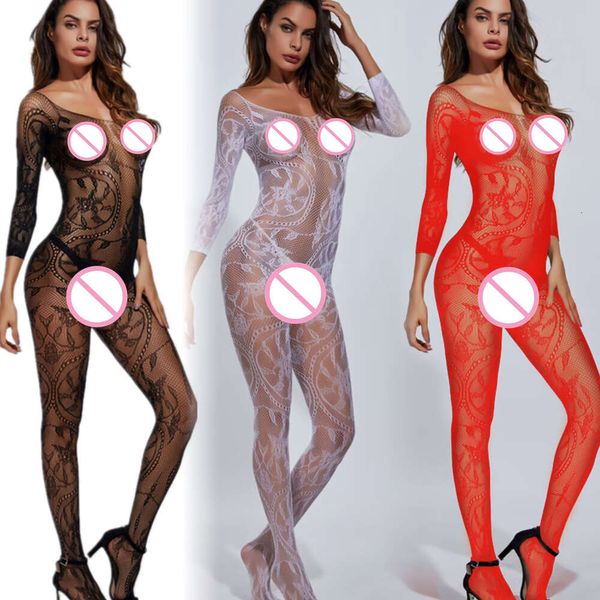 Seksi iç çamaşırı vücut çorapları kadınlar açık kasık erotik örgü taytlar bodysuit teddies porno iç çamaşırı bayan kostüm set seksi