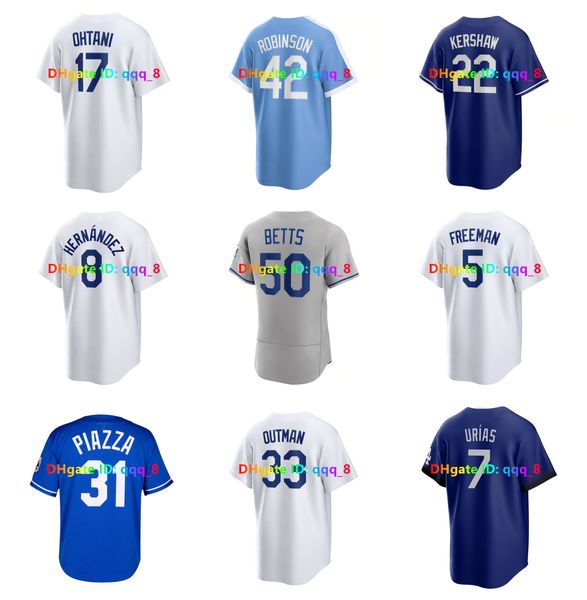 Shohei Ohtani Yoshinobu Yamamoto Mookie Betts la Beyzbol Forması Jackie Robinson Freddie Freeman Clayton Kershaw James Outman Mike 31 Piazza Will Smith Boyut S-5XL