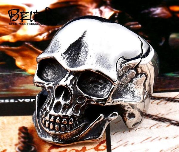 Beier 316L Edelstahl Ring Biker Ring Cool Punk Man039s Skull Edelstahl Hapspecial Modeschmuck BR83472730931