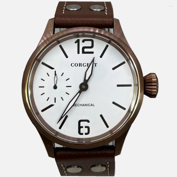 Relógios de pulso 44m relógio masculino gaivota st36 movimento mecânico movimento safira vidro 316l caixa de aço inoxidável moda luminosa