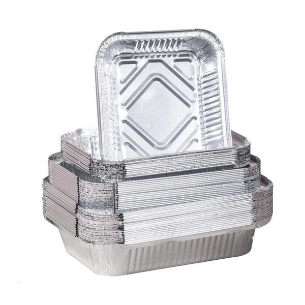 Contenedores desechables para llevar Comida para llevar con bandejas y cubiertas de papel de aluminio Cajas de almuerzo Suministros de cocina 231212