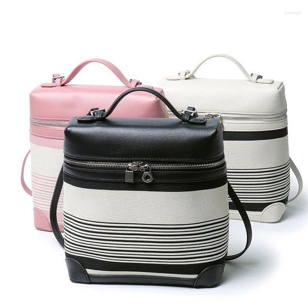 Schultaschen Hauptschicht Rindsleder mit Canvas Einzel- und Doppelschultertasche Lässige vielseitige Modelle Luxus-Designer-Handtaschen Hohe Qualität 2024