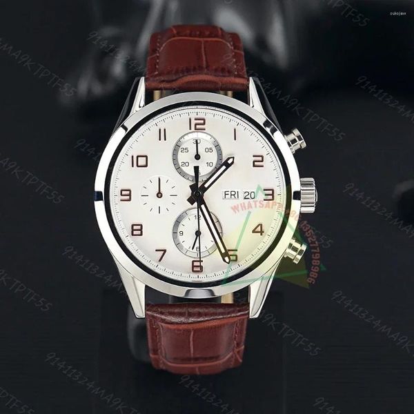 Armbanduhren 2023 Männer Tag Datum 43mm Dual Kalender Edelstahl Automatische mechanische Uhr Klassische Retro-Uhren Edelstahllos