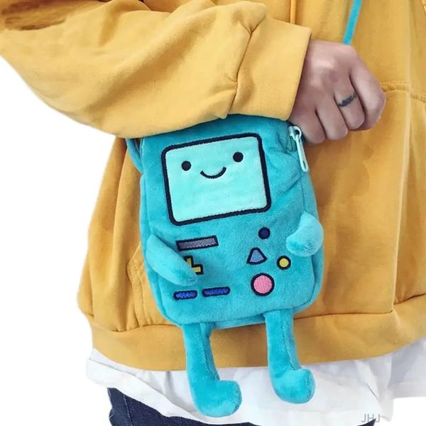 Mochilas Finn Jake Figura Crossbody Bag Swag Rap Plush Coin Phone Anime Advanture Robert BMO Toys de pelúcia para crianças Presente 231212