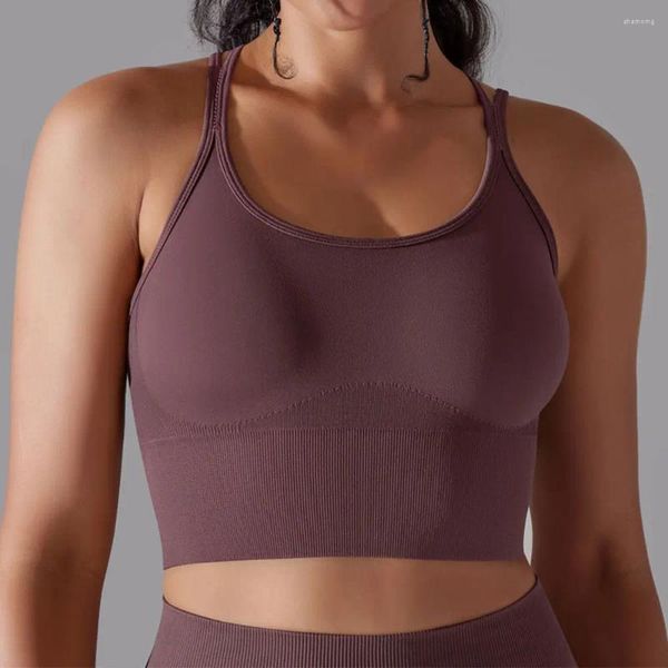 Yoga -Outfit Frauen Sport BH sexy Criss Cross Gaste Back Hig Support Impact Unterwäsch