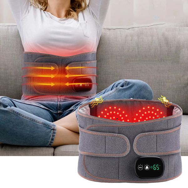 Vita pancia Shaper riscaldamento elettrico a infrarossi cintura per massaggio vibrazione compressione massaggiatore per alleviare il dolore tutore di supporto per la schiena lombare a luce rossa 231211