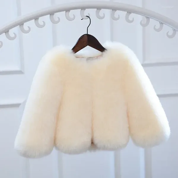 Jaquetas crianças boutique roupas bebê menina roupas de inverno casaco algodão 2023 imitação de cabelo cor sólida pele doce moda quente