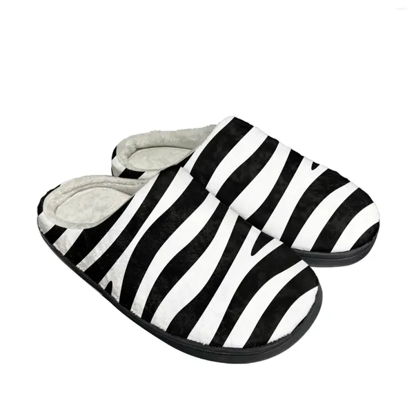 Hausschuhe Mode 3D Zebra-Druck Startseite Baumwolle Benutzerdefinierte Herren Damen Sandalen Flut Gedruckt Kausal Plüsch Schlafzimmer Schuhe Thermal Slipper