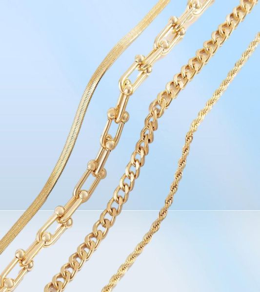 Boho estilo em camadas moda em forma de espinha de peixe corda e meio-fio colar conjunto jóias direto da fábrica chains332m1365534