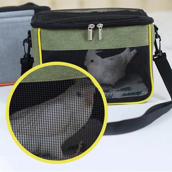 Gaiolas para pássaros portátil gaiola para animais de estimação papagaio hamster lagarto saco planador de açúcar mochila coelho esquilo para pequenos animais acessórios 231211