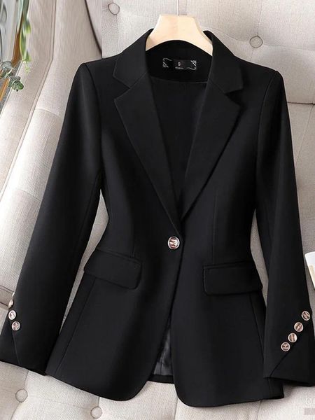 Abiti da donna Giacca blazer classica solida per le donne 2024 Cappotto a maniche lunghe da donna da ufficio alla moda Elegante abbigliamento da lavoro da ballo Top femminile