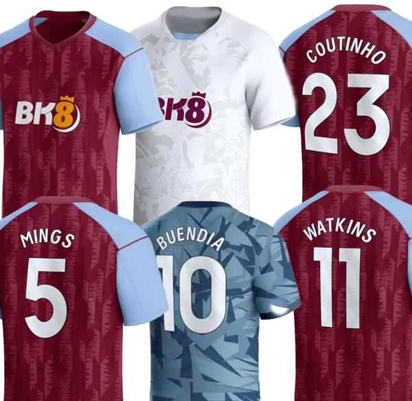 Aston Villas 23-24 Camisas esportivas personalizadas de qualidade tailandesa yakuda Caindo aceito Buendia 10 Nobbs 8 Konsa 4 Bailey 31 Nobbs 8 Salmon 17 Martinez 1 roupa de futebol