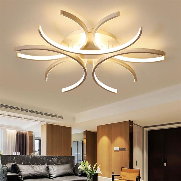 Moderne 3C-LED-Deckenleuchten, Aluminium, wellenförmig, weiß, oberflächenmontiert, Lustre Avize-Beleuchtung, 110–220 V, für Schlafzimmer, Wohnzimmer, 265 A