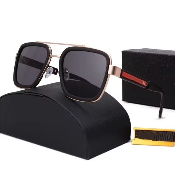 Лучший дизайнер бренда для мужчин и женщин 88079 Модные солнцезащитные очки с двойной перемычкой в большой оправе Очки для вождения Наружная защита от солнца от бликов С коробкой