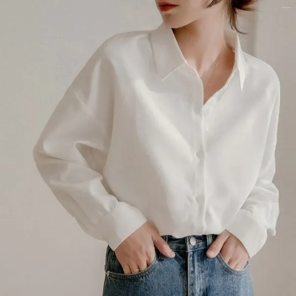 Blusas femininas mulheres escritório senhora algodão tops manga comprida grossa outono inverno camisas de moda coreana